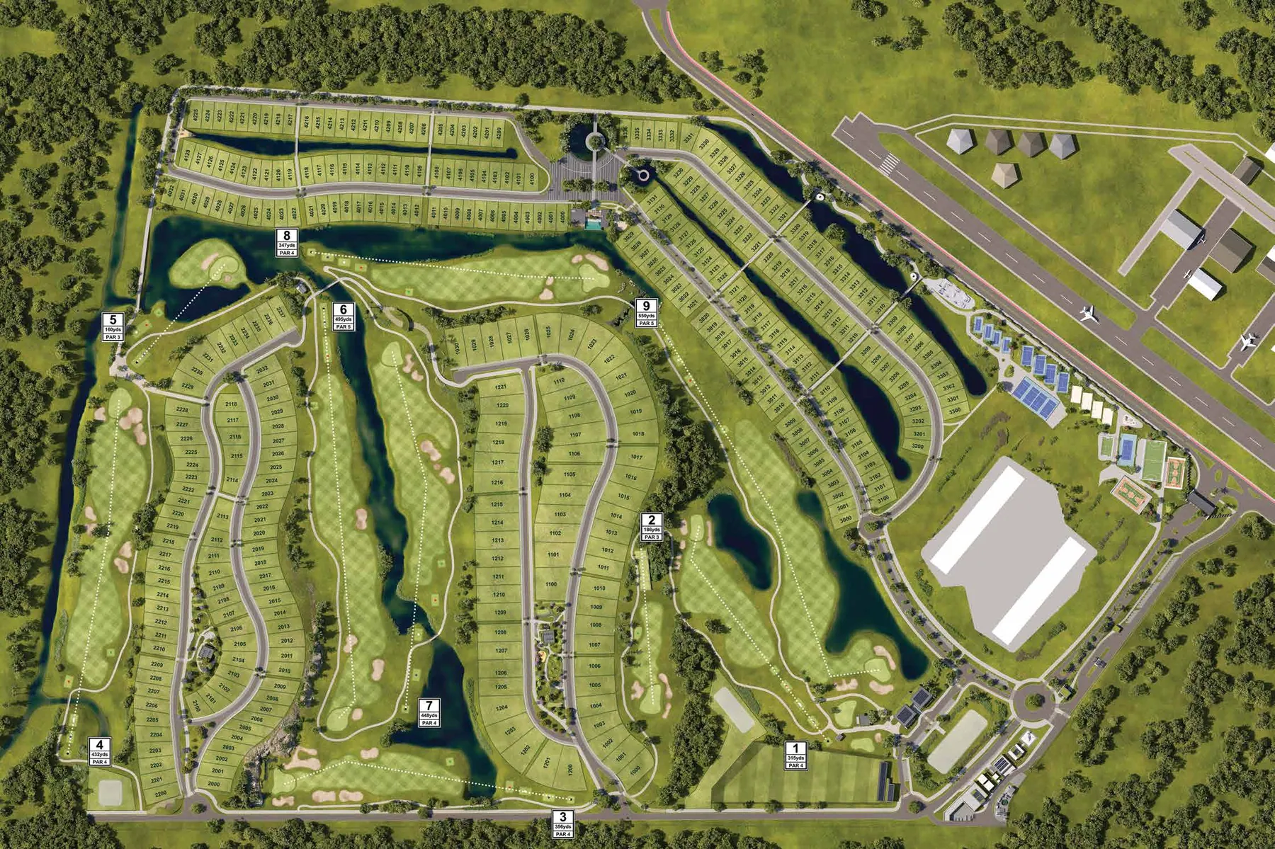 Golf Center de 9 buracos do condomínio