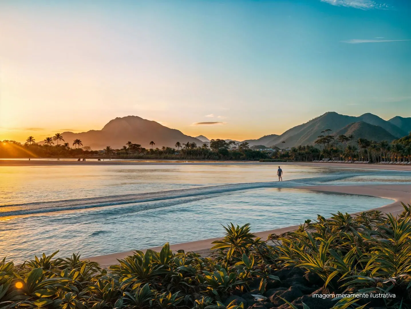 Pôr do sol sobre a baía de Porto Belo